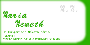 maria nemeth business card
