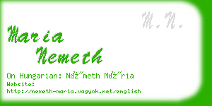 maria nemeth business card